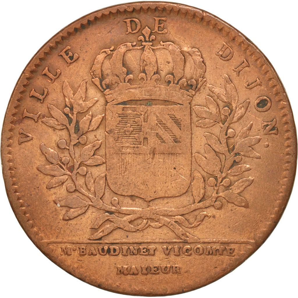 France, Jeton, Ville de Dijon, Etienne Baudinet, 1722, TB+, Cuivre