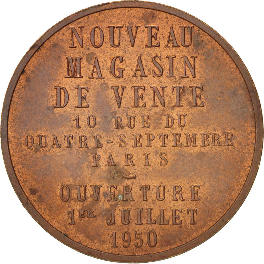 Francia, Token, Monnaie de Paris, Nouveau magasin de vente, 1950, MBC+, Cobre