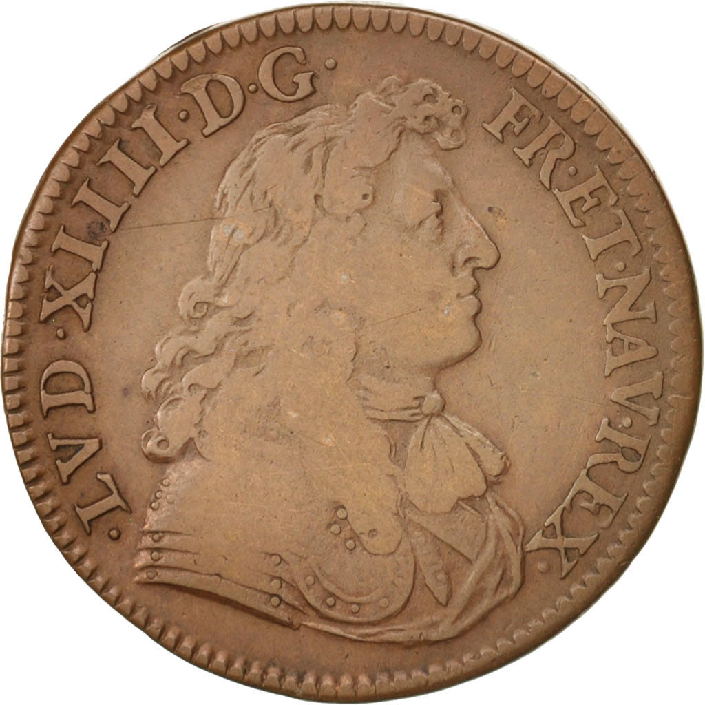 France, Jeton, Louis XIV, Loire, Louis XIV, TB+, Cuivre