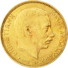 Danimarca, Christian X, 20 Kroner, 1916, Copenhagen, SPL-, Oro, KM:817.1