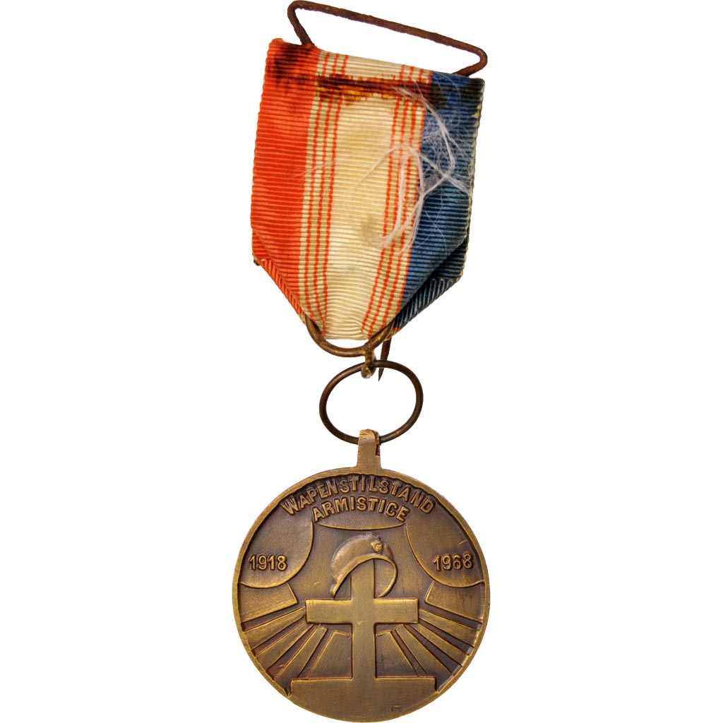 Belgium, 1918 50th anniversary, Medal, 1968, Very Good Quality, Bronze
