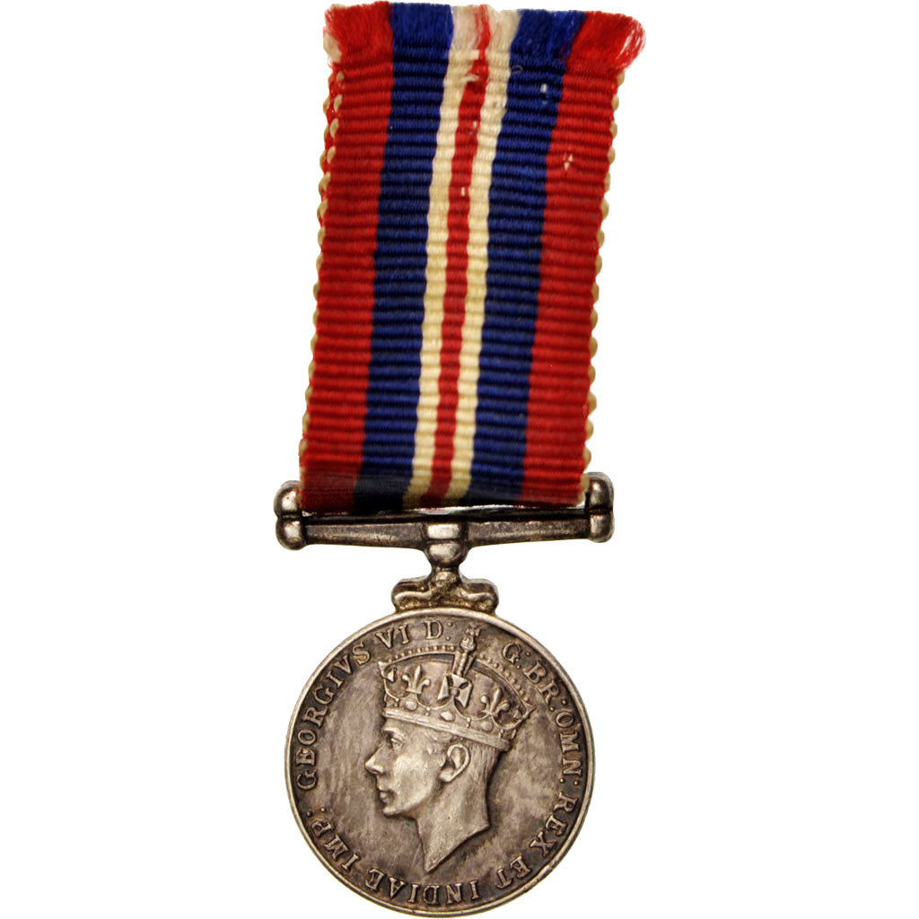 Regno Unito, War Medal, Miniature, Medal, 1945, Eccellente qualità, Argento, 18