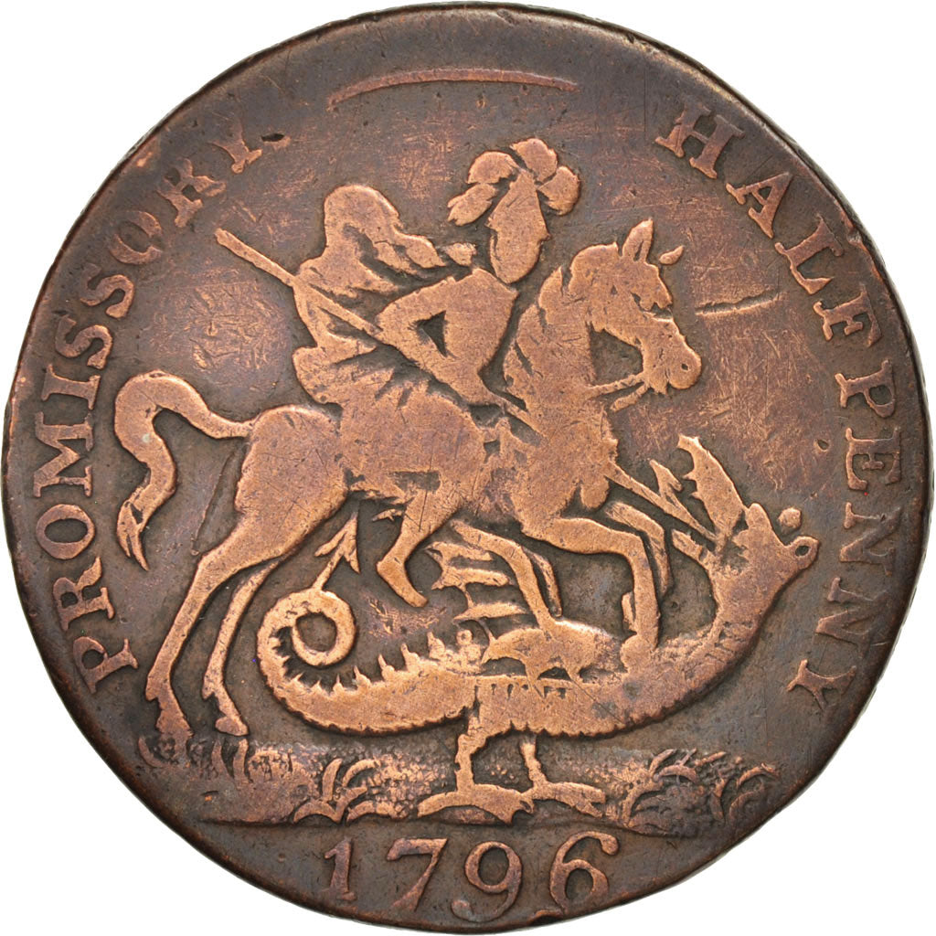 Great Britain, Token, Trades, Hampshire, Halfpenny, 1796, VF(20-25), Copper, 30