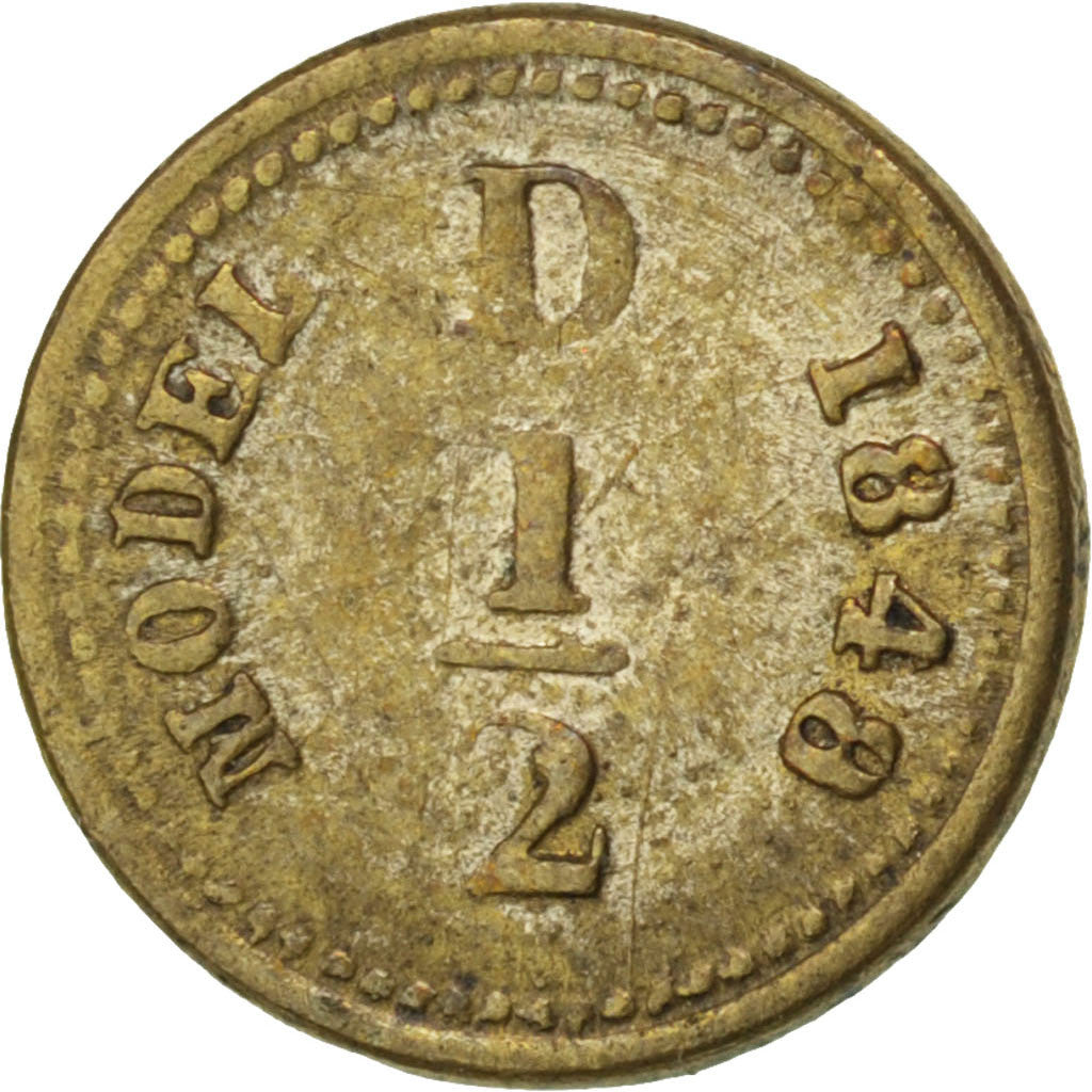 GREAT BRITAIN, 1/2 Penny, 1848, KM #21, VF(30-35), Copper, 8, 0.32
