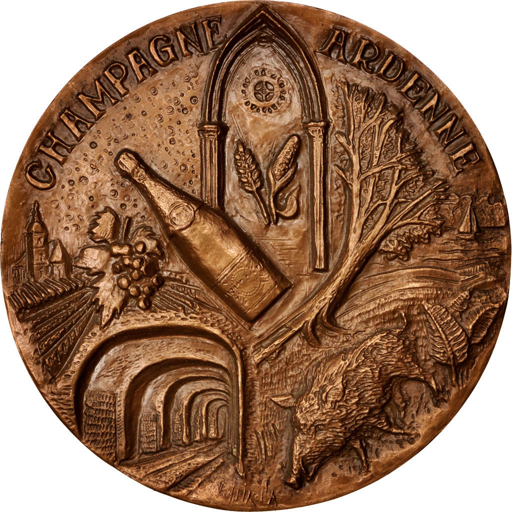 Francia, Medal, La Champagne-Ardenne, Arts & Culture, 1976, SPL, Bronzo