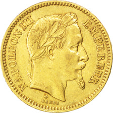 Second Empire, 20 francs or Napoléon III tête laurée 1864 Grand BB, KM 801.2