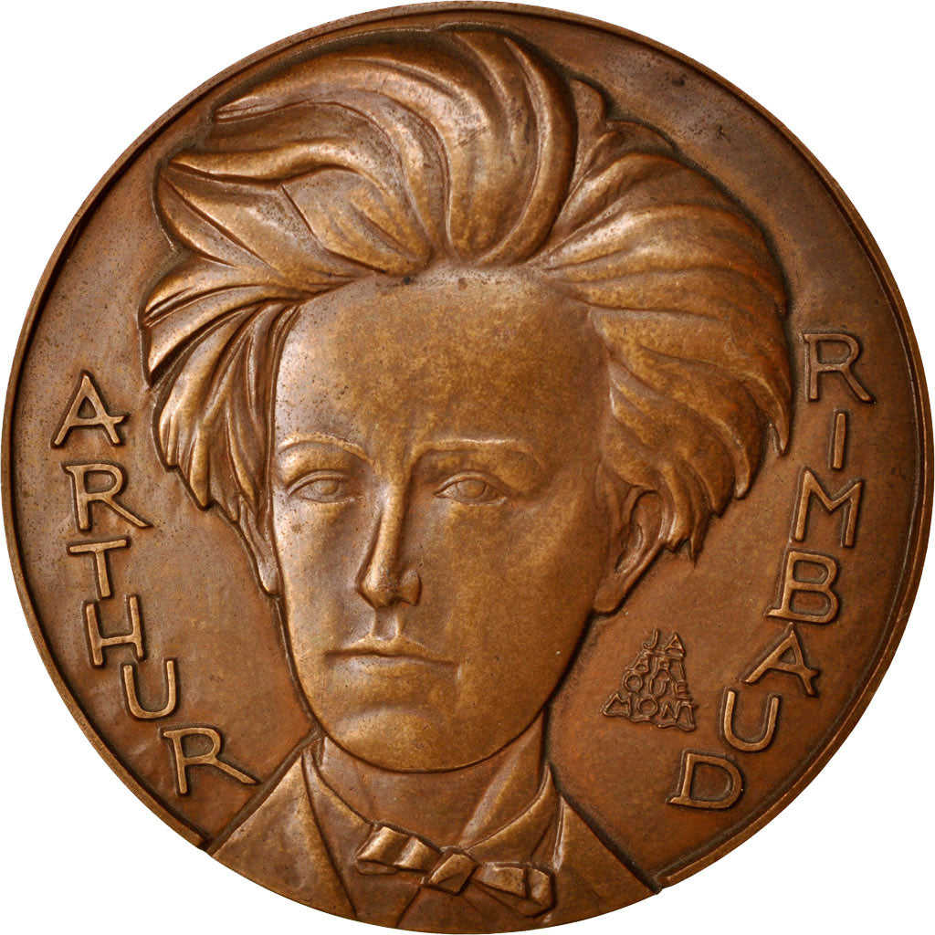 Francia, Medal, Arthur Rimbaud, Arts & Culture, 1969, Briquemont, SC, Bronce