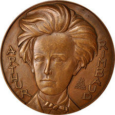Francia, Medal, Arthur Rimbaud, Arts & Culture, 1969, Briquemont, SC, Bronce