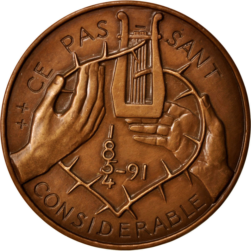Francia, Medal, Arthur Rimbaud, Arts & Culture, 1969, Briquemont, SC, Bronce