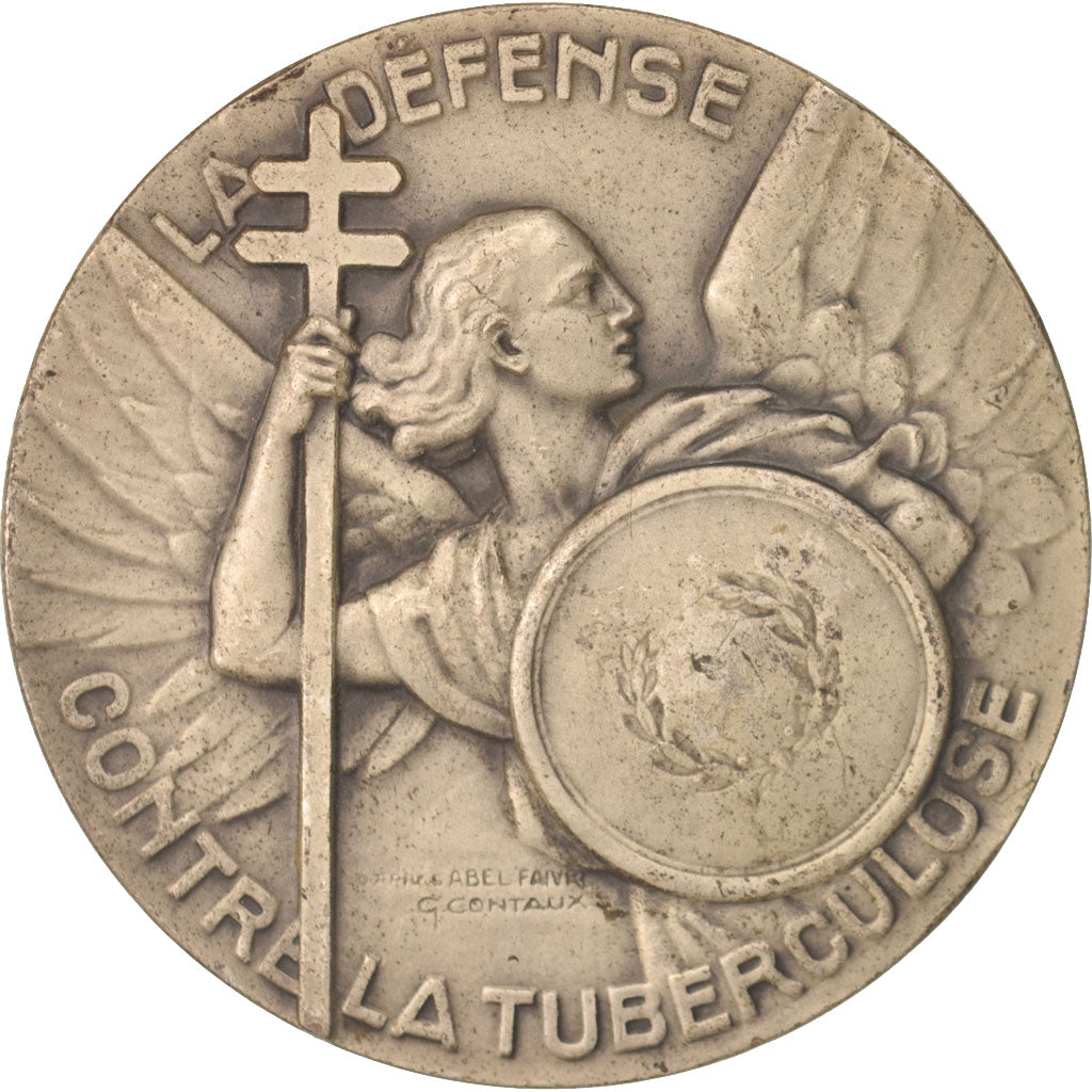 France, Medal, La défense contre la tuberculose, Medicine, Contaux, AU(50-53)