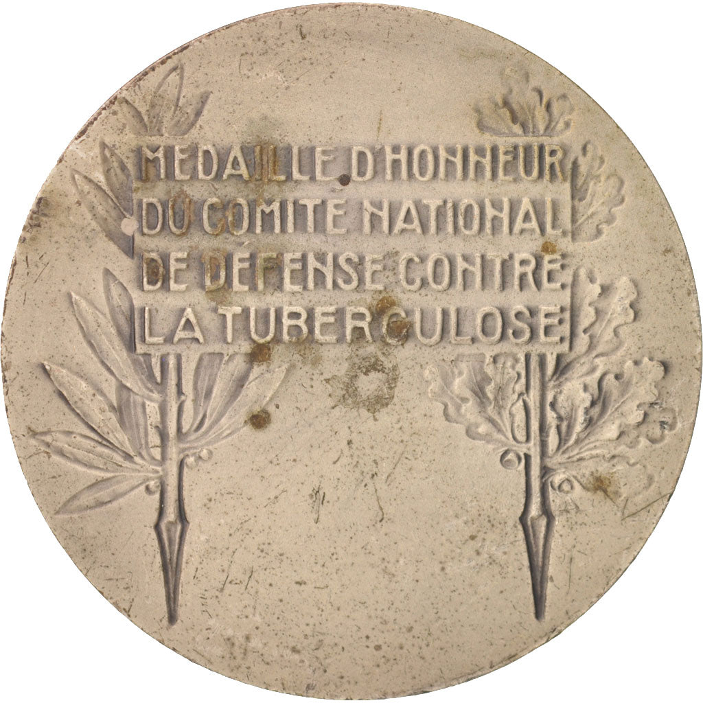 France, Medal, La défense contre la tuberculose, Medicine, Contaux, AU(50-53)