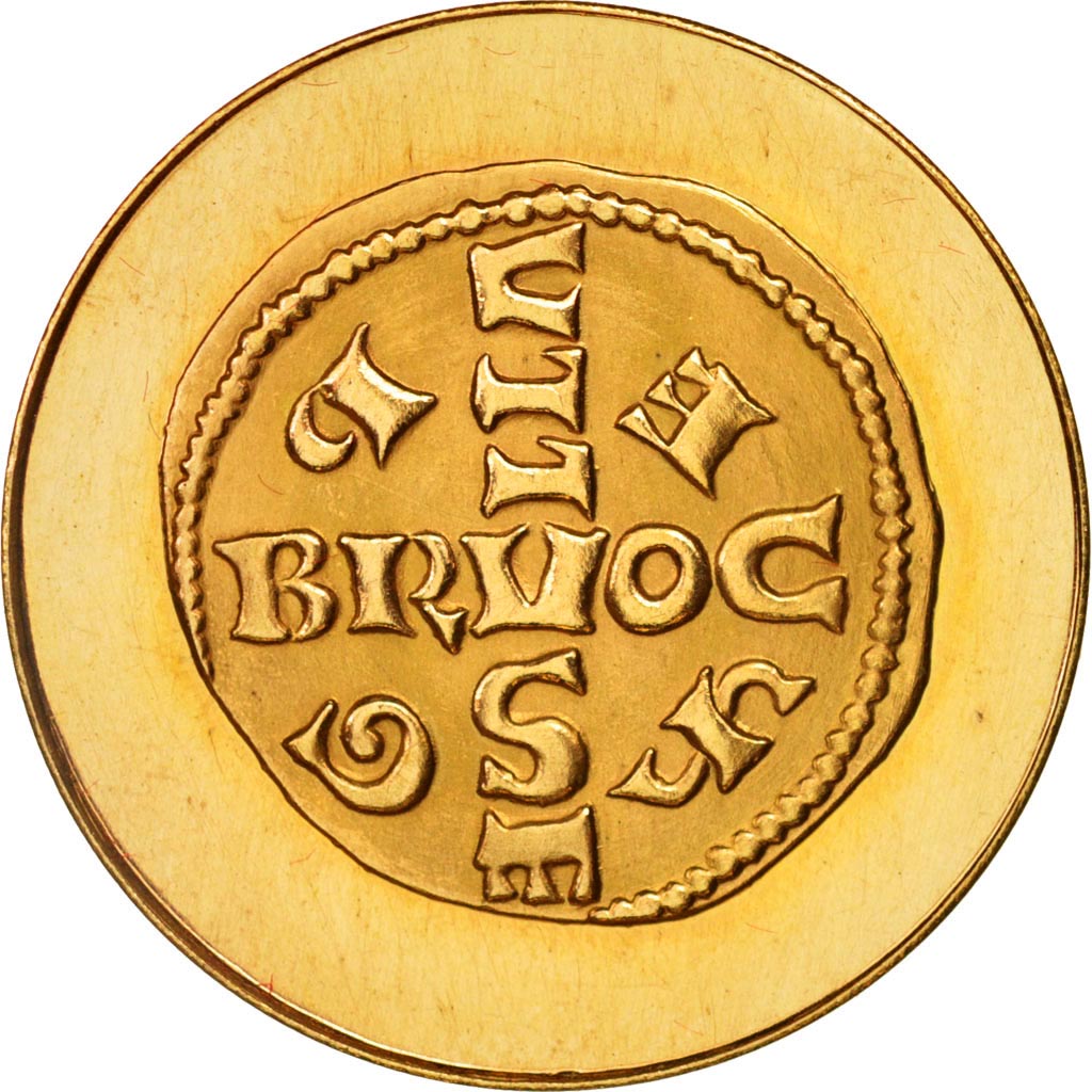 Belgium, Medal, Millenium of Minting in Brussels, History, 1965, MS(63), Gold