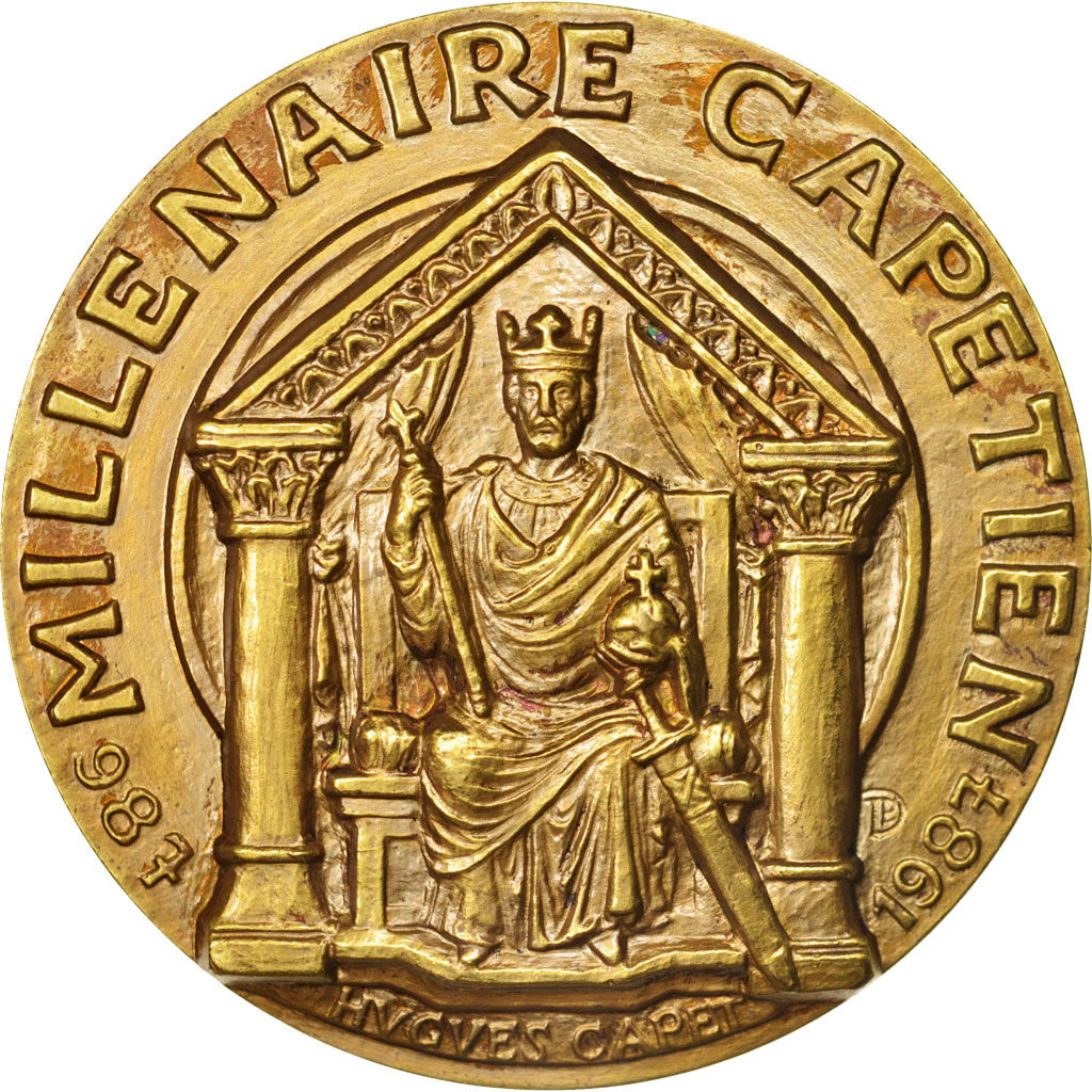 Francja, Medal, Millénaire Capétien, Historia, 1987, MS(63), Bronze