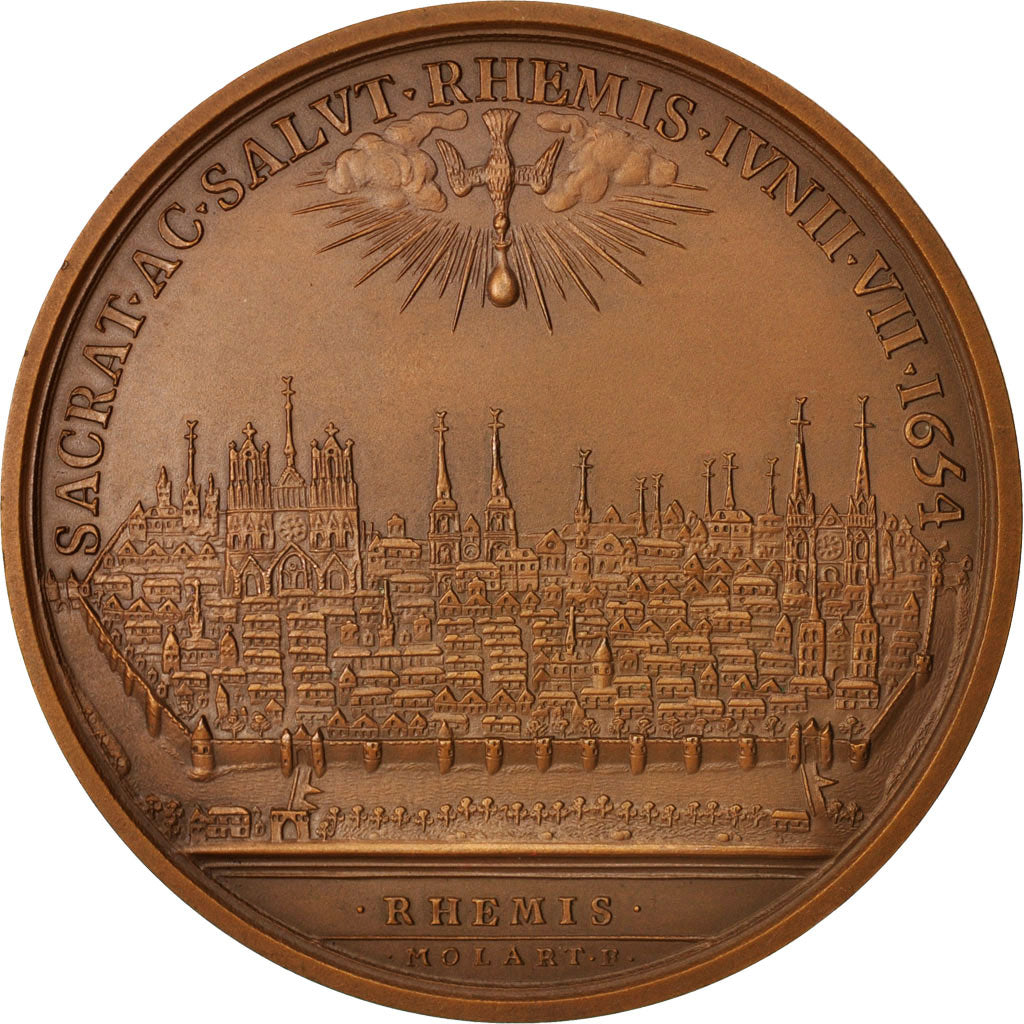 France, Medal, VIlle de Reims, Sacre de Louis XIV, History, XXth Century