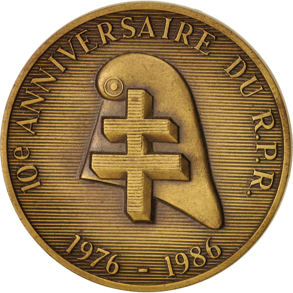 France, Medal, 10e Anniversaire du R.P.R., Politics, Society, War, 1986, MS(63)