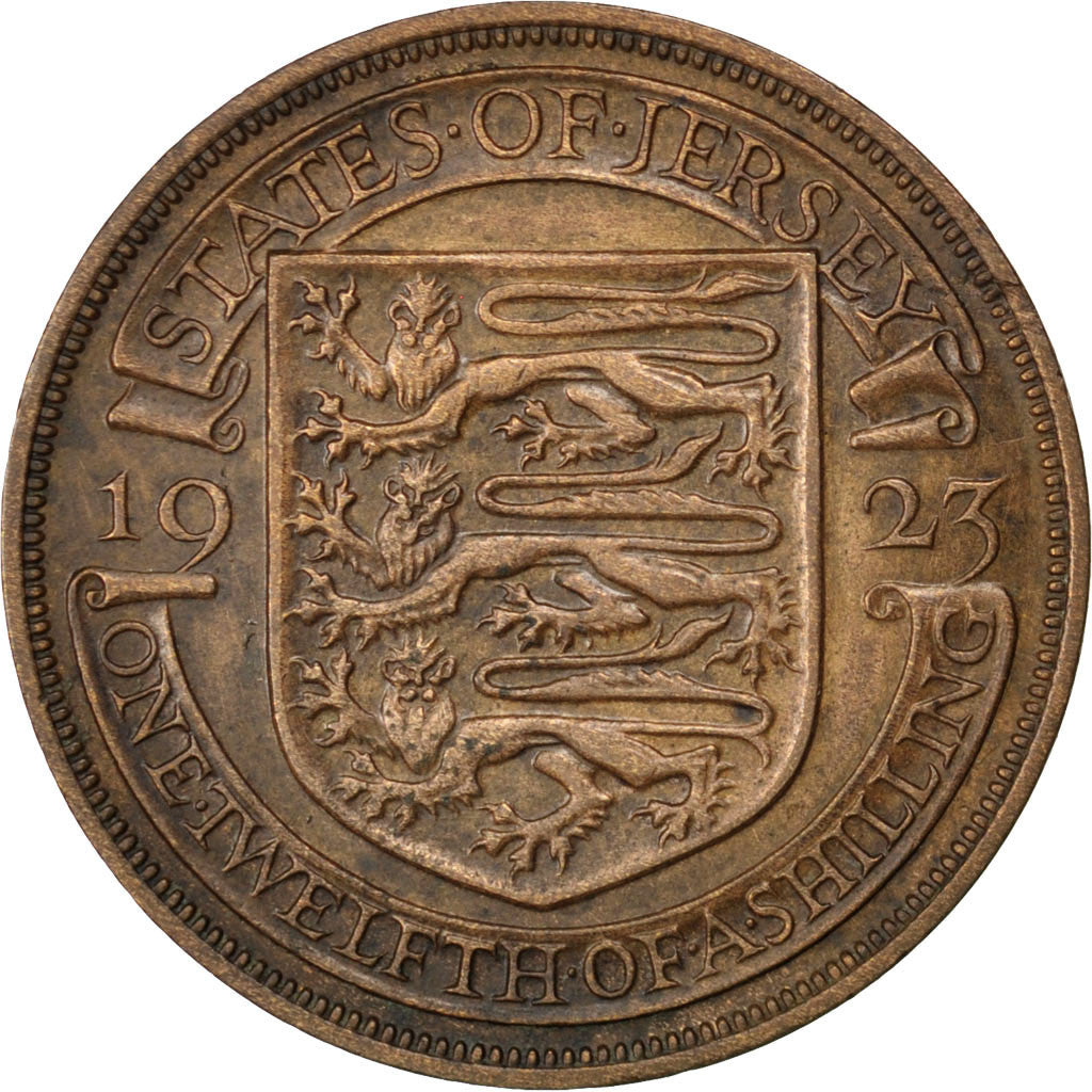 Coin, Jersey, George V, 1/12 Shilling, 1923, EF(40-45), Bronze, KM:14