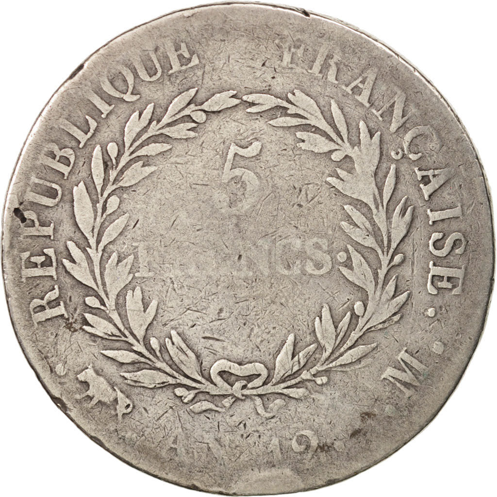 France, Napoléon I, 5 Francs, 1804, Toulouse, B+, Argent, KM:659.10