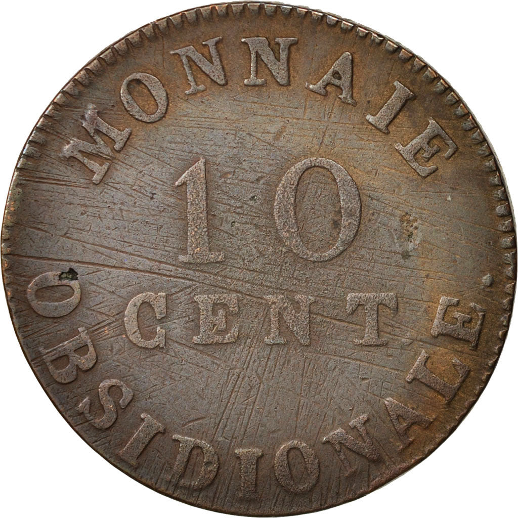Coin, FRENCH STATES, ANTWERP, 10 Centimes, 1814, Antwerp, EF(40-45), Bronze