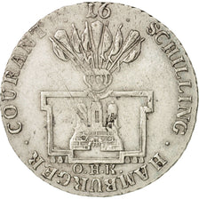 German States, HAMBURG, 16 Schilling, Mark, 1789, Hamburg, EF(40-45), Silver