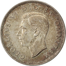 GREAT BRITAIN, Florin, Two Shillings, 1945, KM #855, AU(50-53), Silver, 28.3,...