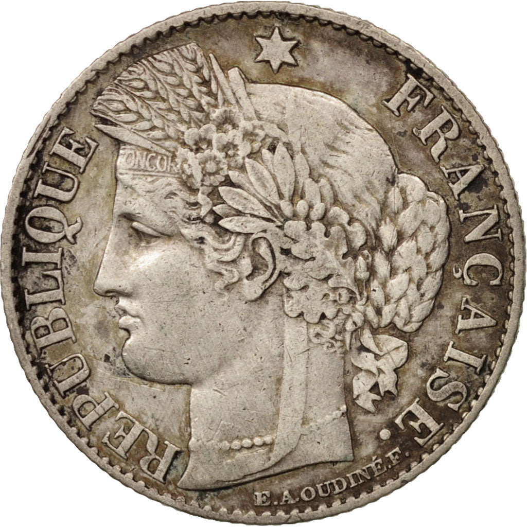 Moneta, Francia, Cérès, 50 Centimes, 1881, Paris, BB+, Argento, KM:834.1