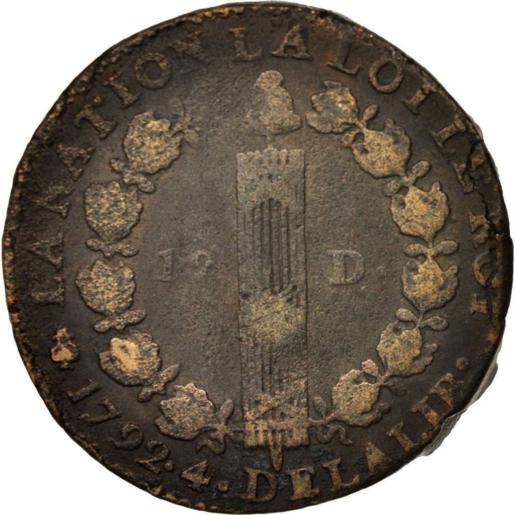 Coin, France, 12 deniers françois, 12 Deniers, 1792, Paris, VF(30-35), Bronze
