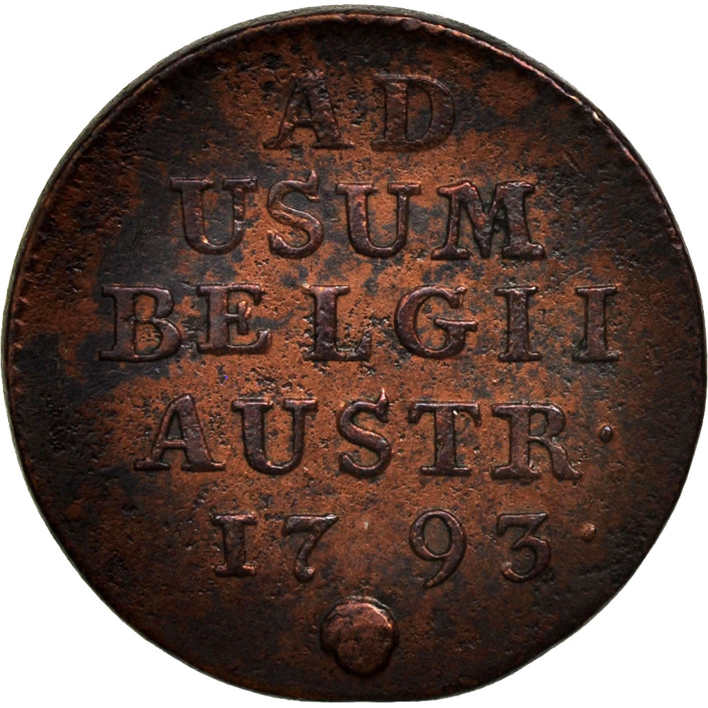 AUSTRIAN NETHERLANDS, Franz II, Liard, Oord, 1793, Brussels, EF(40-45), Copper