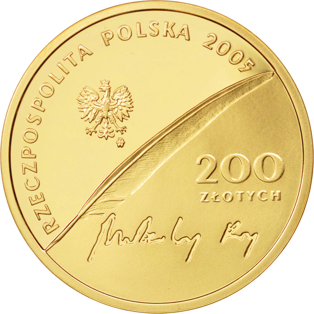 Poland, 200 Zlotych, 2005, Warsaw, UNC, Gold