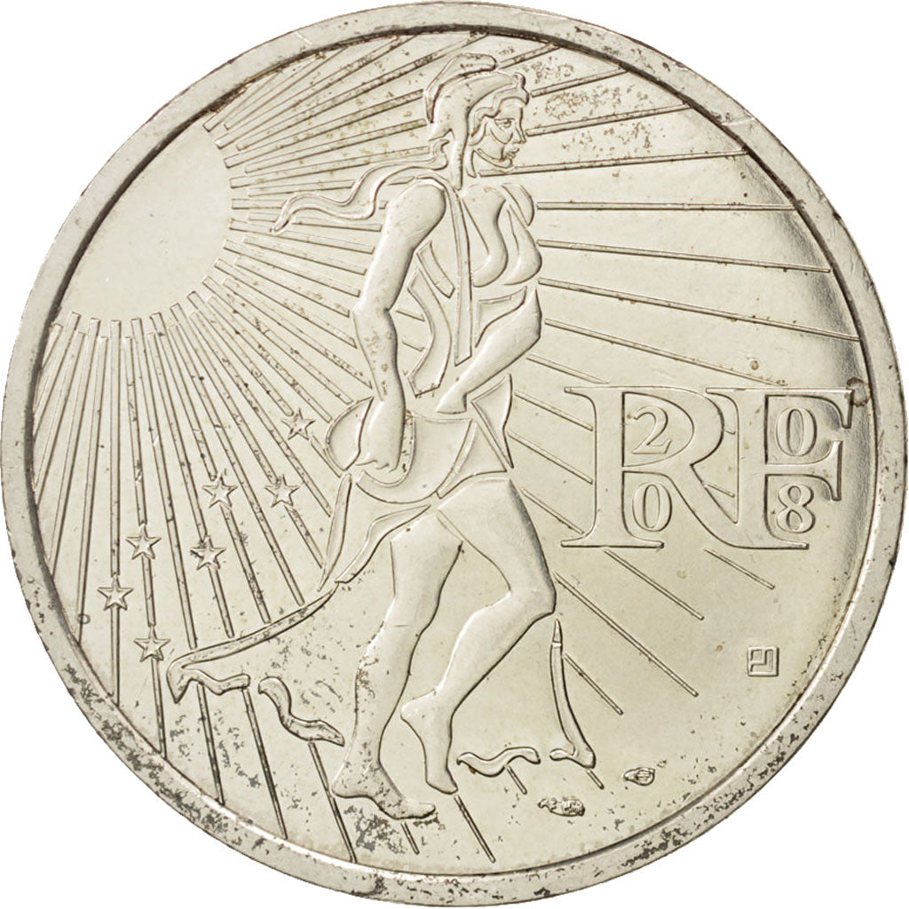 France, 15 Euro, 2008, AU(55-58), Silver, Gadoury:2, KM:1535
