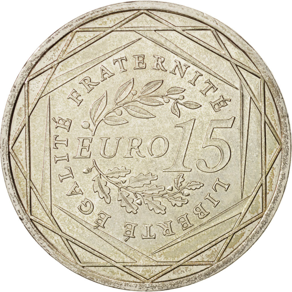 France, 15 Euro, 2008, AU(55-58), Silver, Gadoury:2, KM:1535