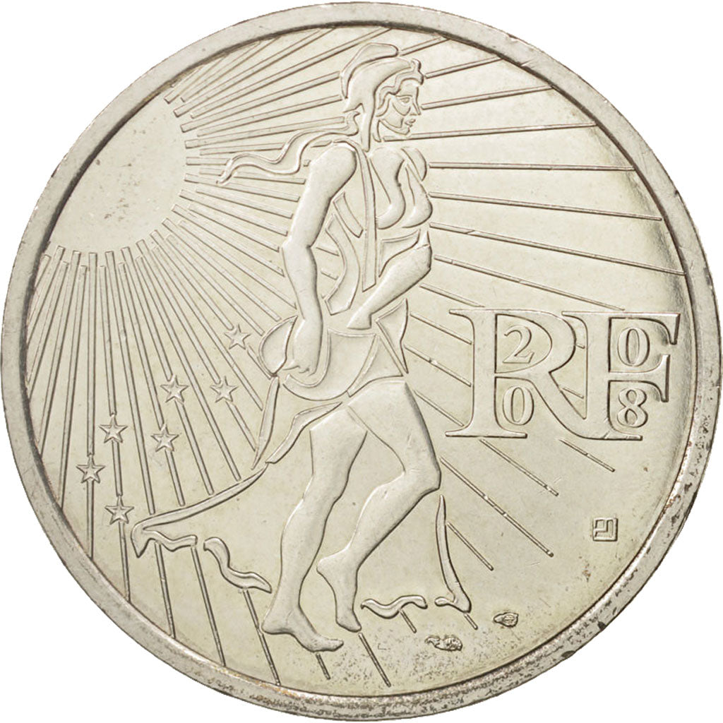 France, 15 Euro, 2008, AU(55-58), Silver, Gadoury:2, KM:1535