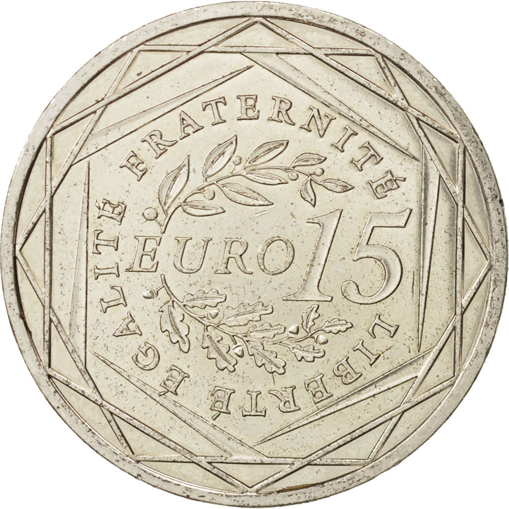 France, 15 Euro, 2008, AU(55-58), Silver, Gadoury:2, KM:1535