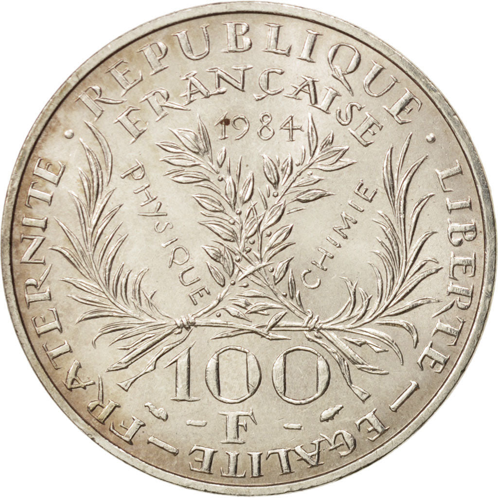 Munten, Frankrijk, Marie Curie, 100 Francs, 1984, PR, Zilver, KM:955
