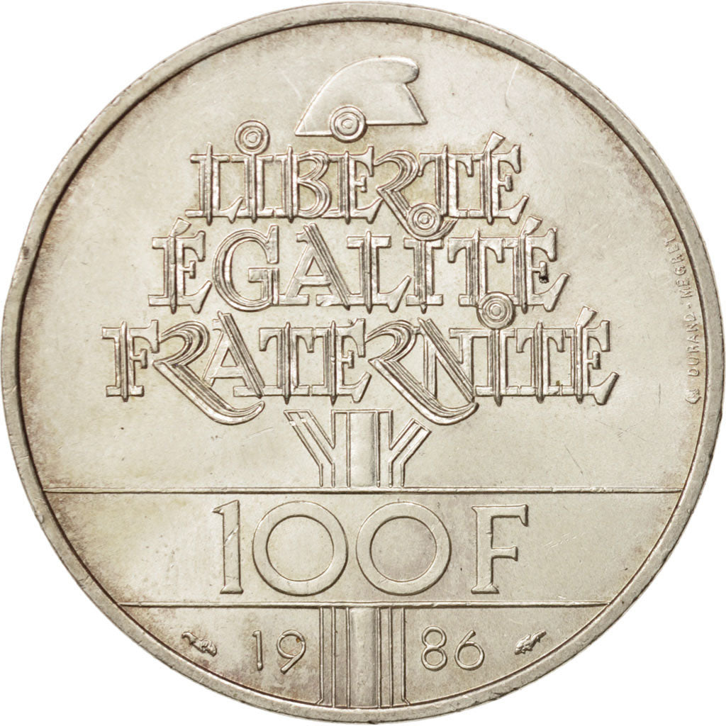 France, Statue de la Liberté, 100 Francs, 1986, AU(55-58), Silver, KM:960
