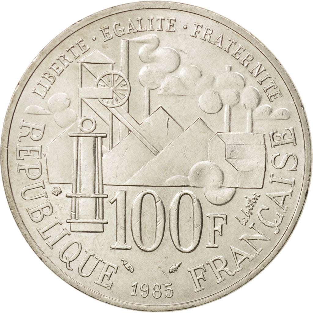 Coin, France, Germinal, 100 Francs, 1985, AU(55-58), Silver, KM:957, Gadoury:900