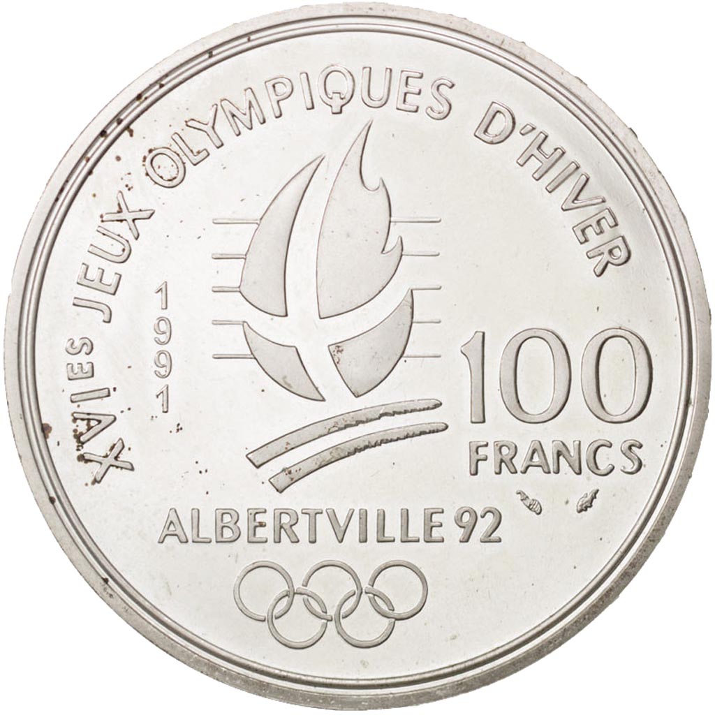 France, 100 Francs, 1991, MS(63), Silver, KM:994