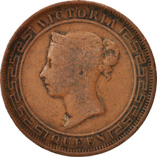 Monnaie, Ceylon, Victoria, 5 Cents, 1892, B+, Cuivre, KM:93