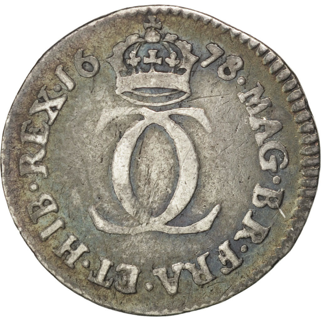 GREAT BRITAIN, 2 Pence, 1/2 Groat, 1678, KM #429, EF(40-45), Silver, 0.80