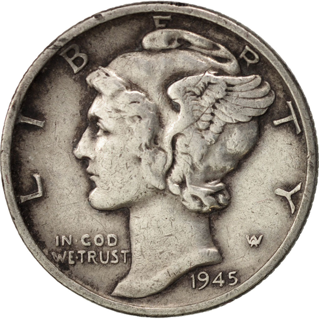 Coin, United States, Mercury Dime, Dime, 1943, U.S. Mint, Denver, EF(40-45)