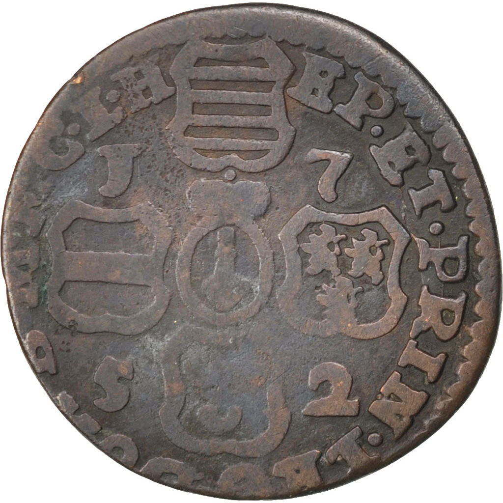 Belgium, Liard, 1752, KM #155, VF(20-25), Copper, 2.83