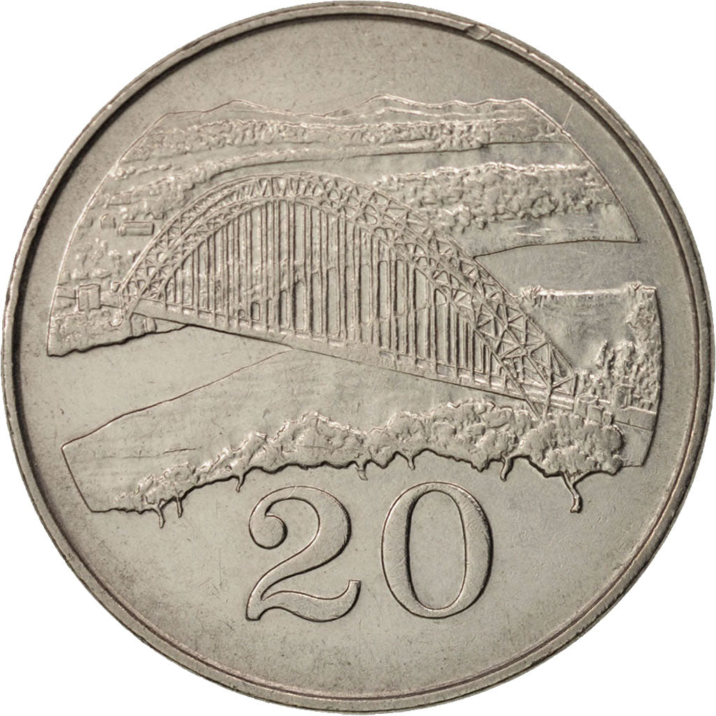 Coin, Zimbabwe, 20 Cents, 1980, AU(50-53), Copper-nickel, KM:4