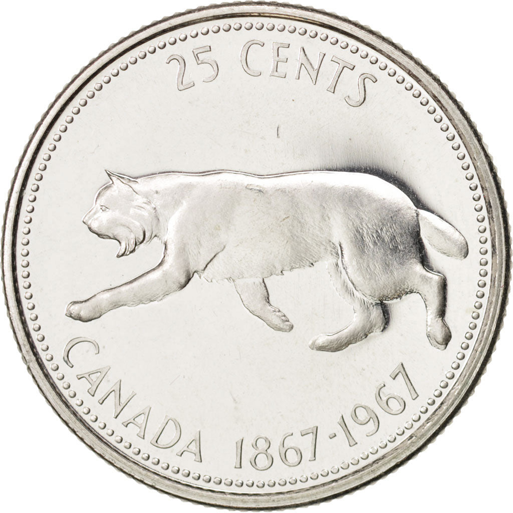 Canada, Elizabeth II, 25 Cents, 1967, Royal Canadian Mint, Ottawa, MS(60-62)