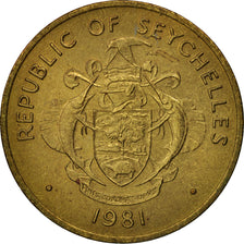 Monnaie, Seychelles, 10 Cents, 1981, British Royal Mint, SUP, Laiton, KM:44