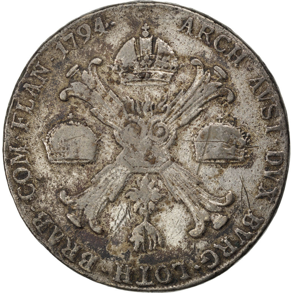 AUSTRIAN NETHERLANDS, Kronenthaler, 1794, Vienne, KM #62.1, F(12-15), Silver,...