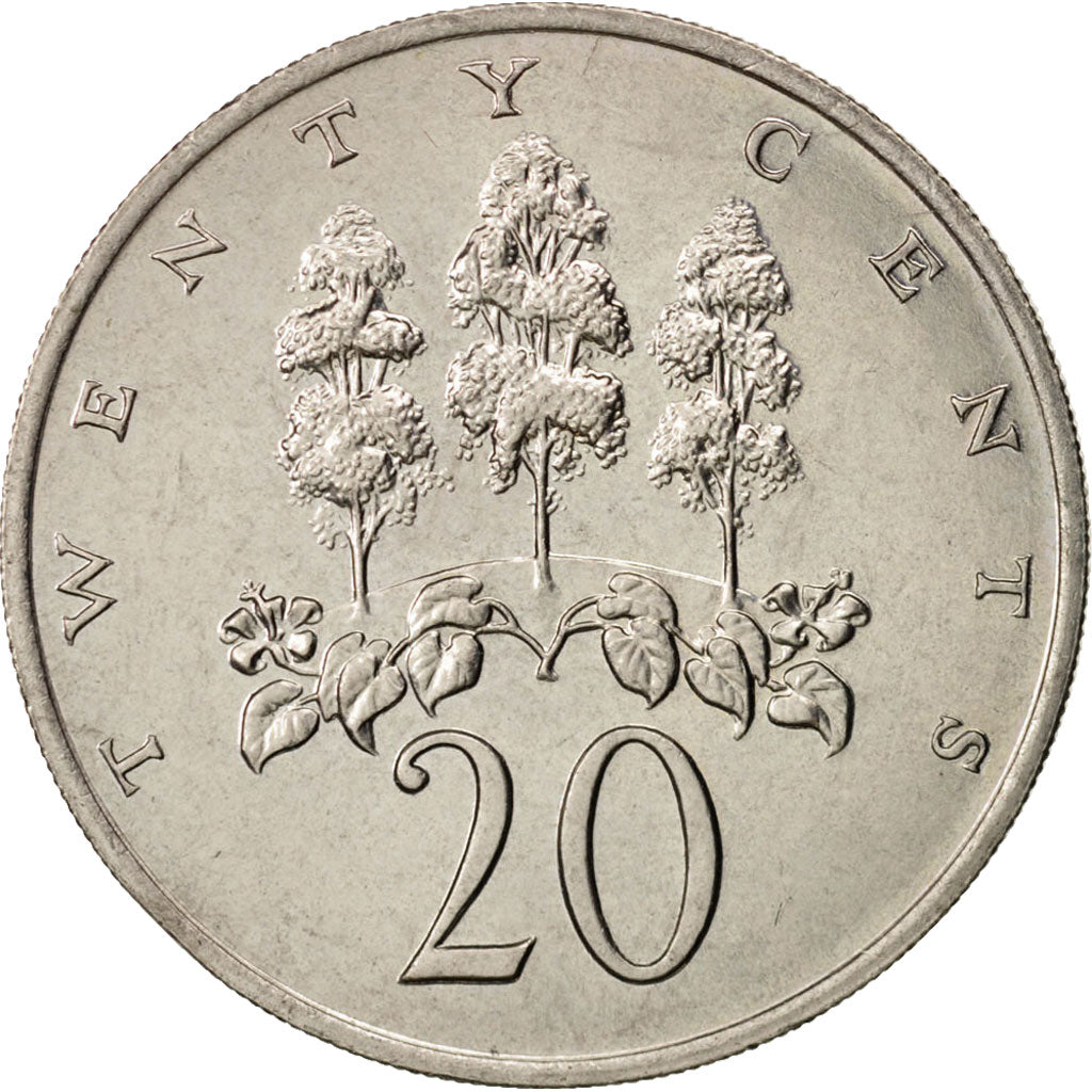 Coin, Jamaica, Elizabeth II, 20 Cents, 1975, Franklin Mint, AU(50-53)