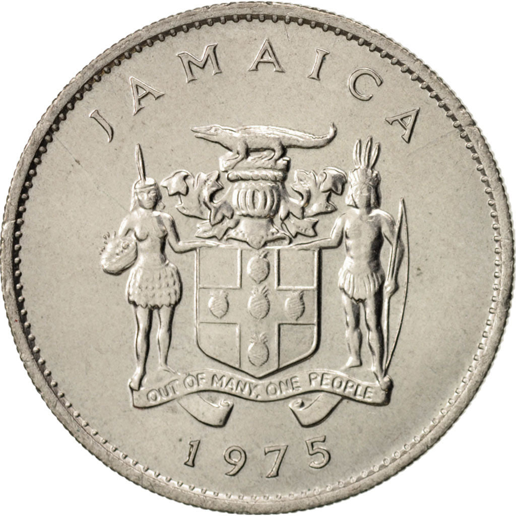 Coin, Jamaica, Elizabeth II, 10 Cents, 1975, Franklin Mint, USA, AU(55-58)