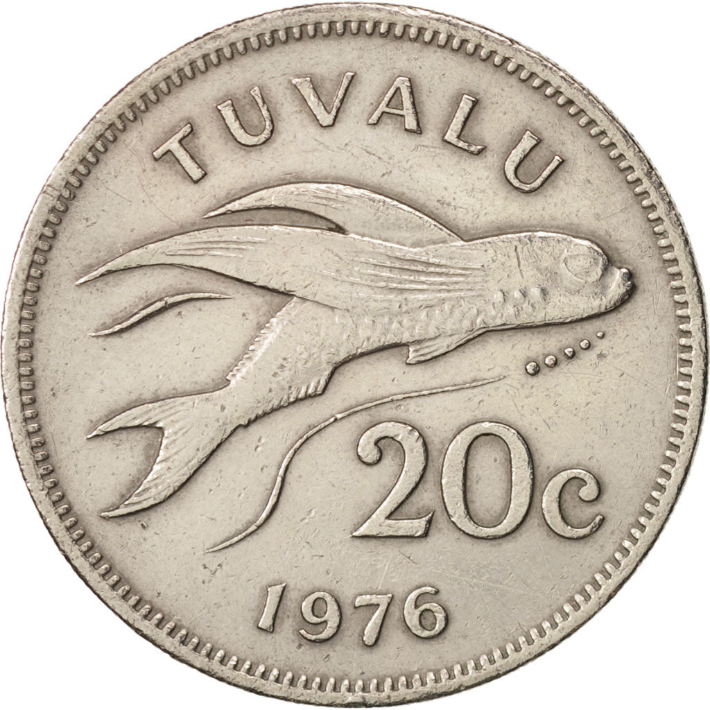 Tuvalu, Elizabeth II, 20 Cents, 1976, British Royal Mint, EF(40-45)