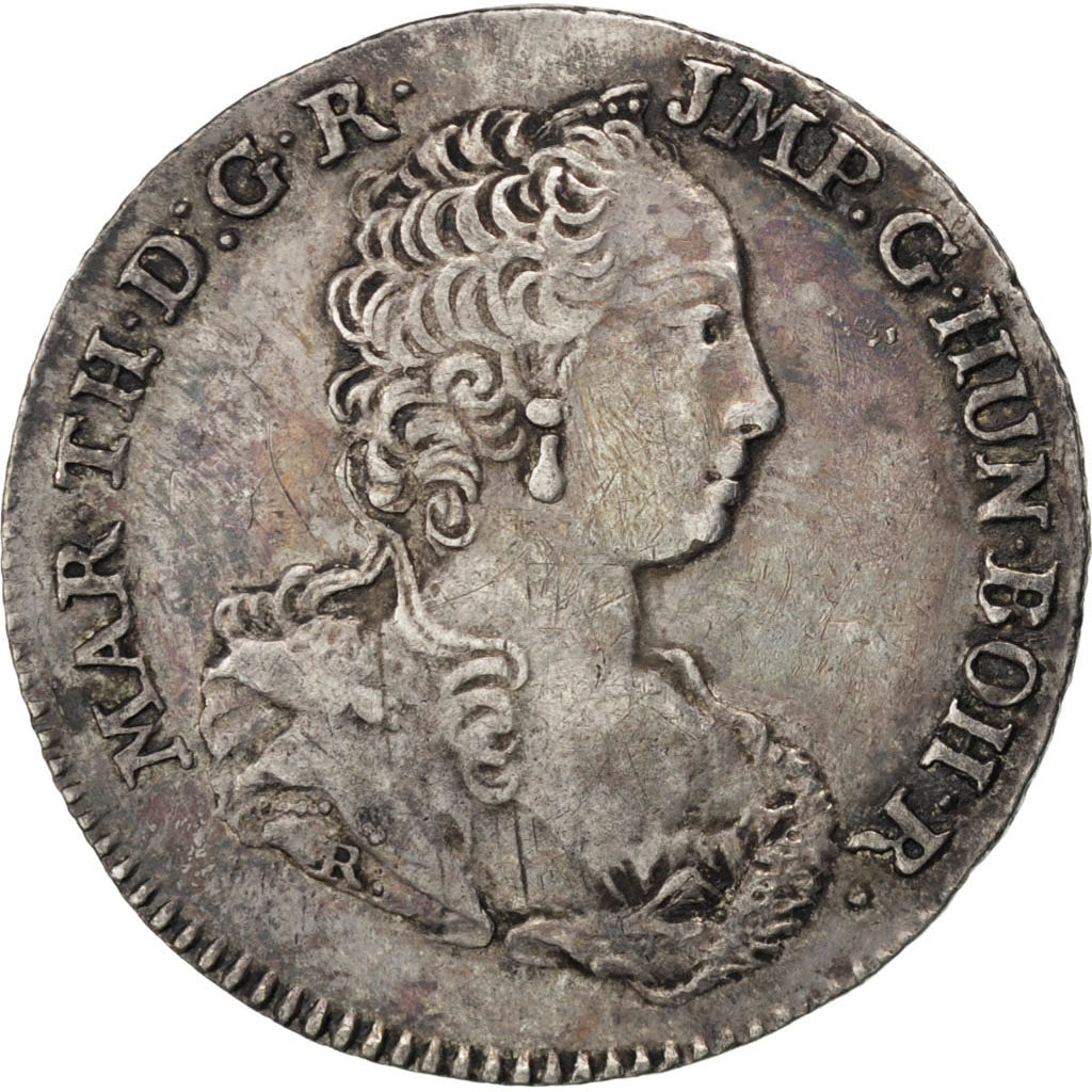 Paesi Bassi austriaci, Maria Theresa, 1/8 Ducaton, 1751, Antwerp, BB+, Argent...