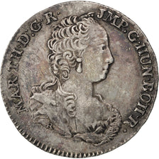 AUSTRIAN NETHERLANDS, 1/8 Ducaton, 1751, Antwerp, KM #5, AU(50-53), Silver, 4.16
