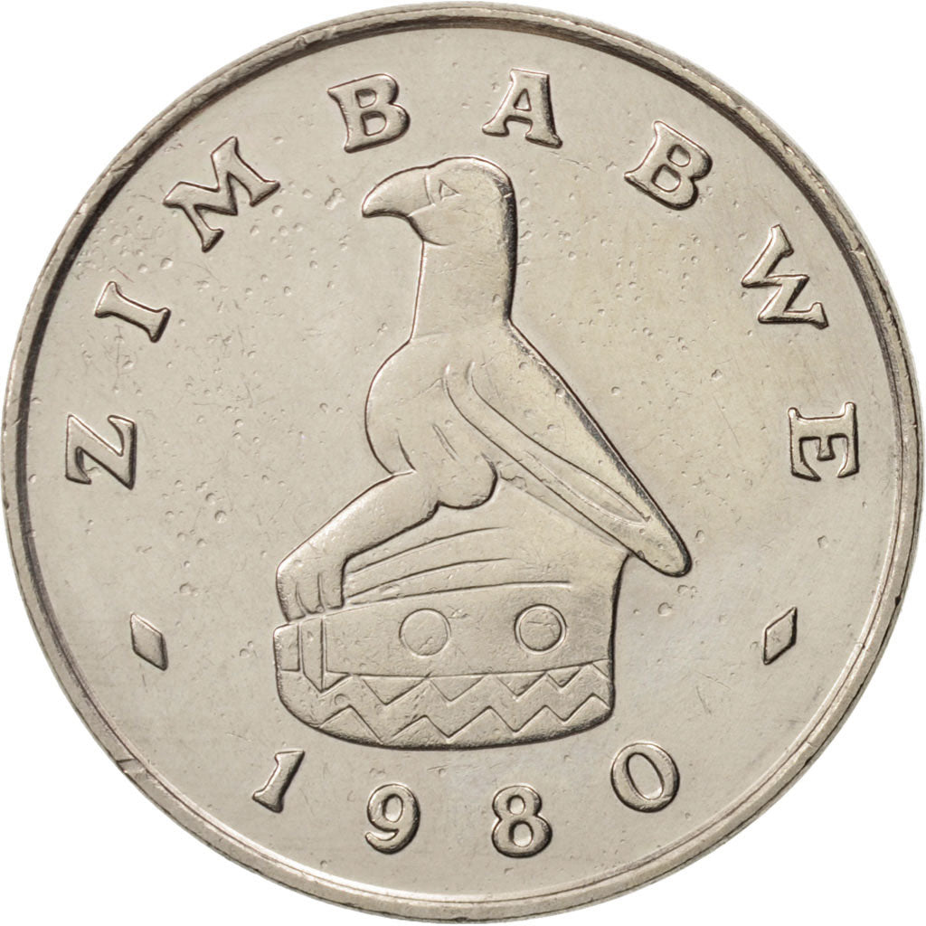 Zimbabwe, 50 Cents, 1980, AU(50-53), Copper-nickel, KM:5